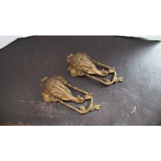 Metal Antique Brass Elephant Door Knocker, 1900s, Set of 2 For Sale - Image 7 of 8
