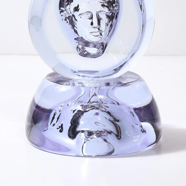 Pino Signoretto Mid-Century Hand-Blown Murano Glass Portrait Sculpture Signed Pino Signoretto For Sale - Image 4 of 18