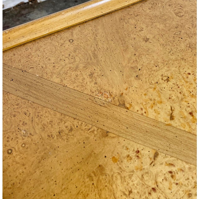 Wood Vintage French Provincial Tables With Burlwood Inlay, a Pair For Sale - Image 7 of 10