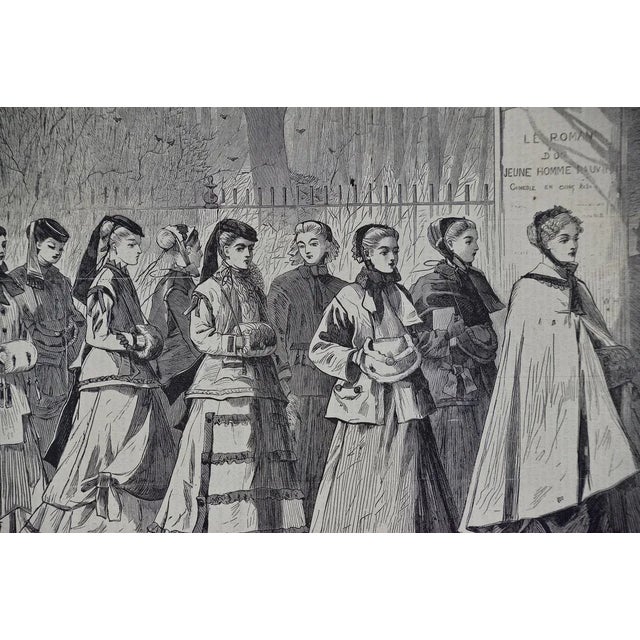 Winslow Homer 19th Century Woodcut Engraving "The Morning Walk", 1868 For Sale - Image 4 of 5