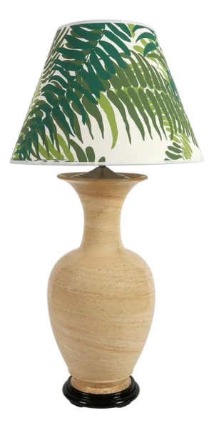 Vintage Cream Pottery Table Lamp, Manner of John Thompson