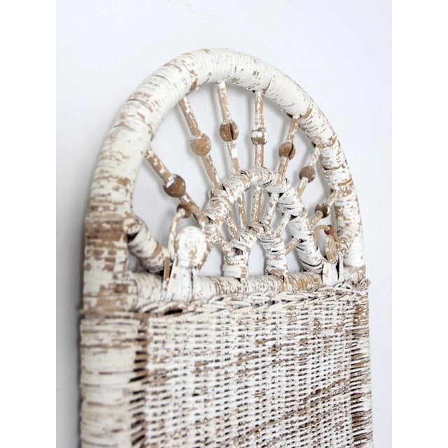Antique White Wicker Wall Panel For Sale - Image 9 of 10