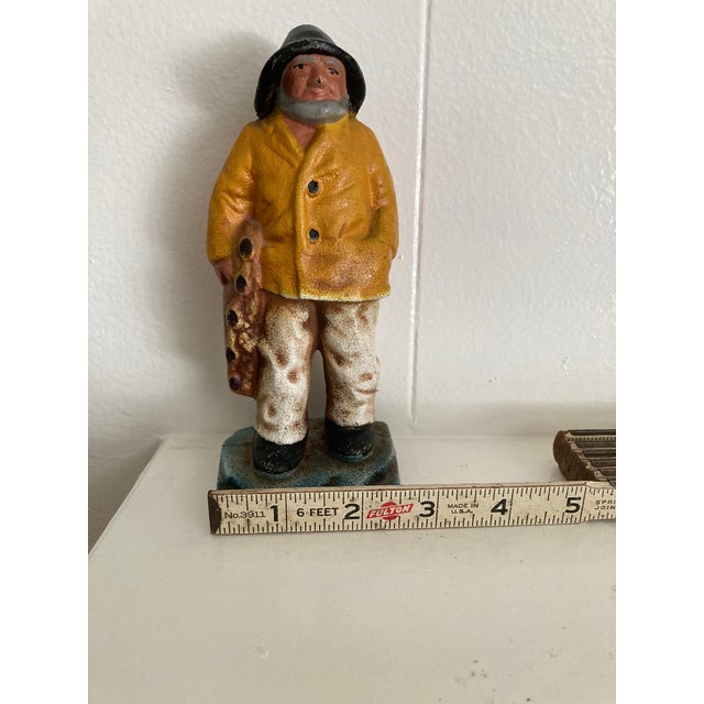 Vintage “Old Salt“ Gloucester Fisherman Cast Iron Doorstops/Bookends For Sale In New York - Image 6 of 8