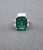 7.52 Ct GRS Certified Zambian Emerald & Diamond Ring, Size 6.5 For Sale - Image 4 of 10