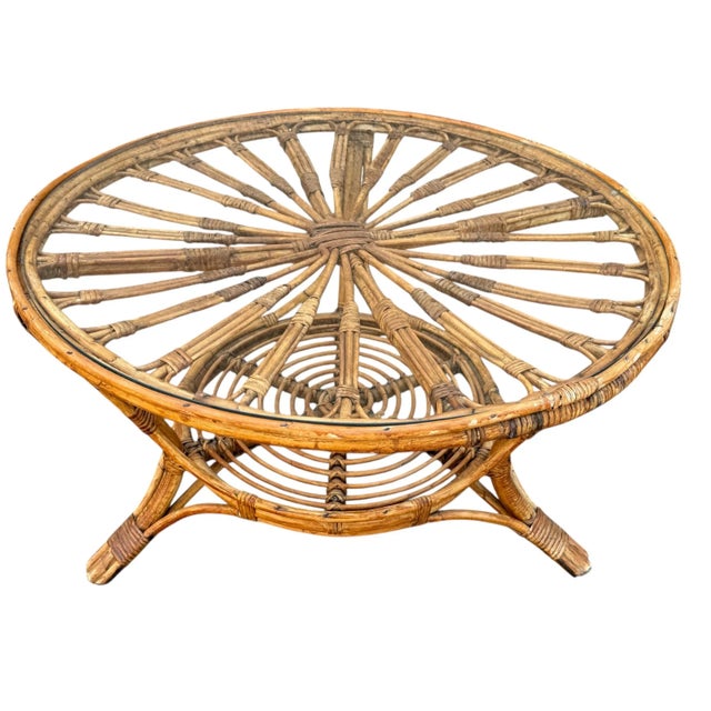 Rattan Coffee Table, Spain, 1960s For Sale - Image 6 of 16