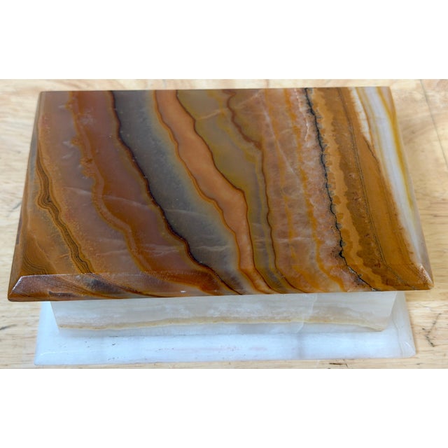 Italian Specimen Agate and Alabaster Hinged Table Box, Circa 1950s For Sale - Image 13 of 18