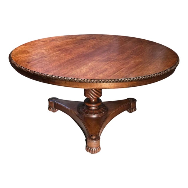 Anglo Colonial Teakwood Round Dining or Center Table For Sale