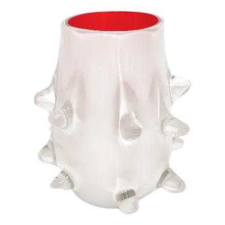 Italian Murano Crystal Vase, 1980s For Sale