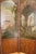 Italian Vintage Hand Carved Wood Room Divider Screen With Painted Scene of Tuscany Landscape. The screen is 86 inch high...