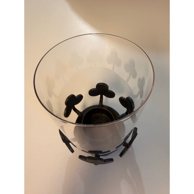 Boda Smide 1970s Mid-Century Modern Boda Smide Wrought Iron & Glass Candleholder by Bertil Vallien - In Original Box For Sale - Image 4 of 10