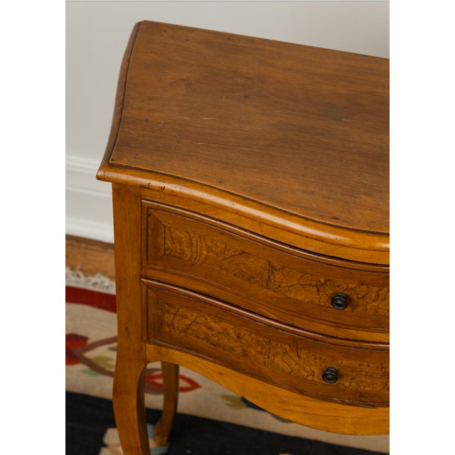 Early 20th Century French Louis XV Style Walnut Two Drawer Nightstand For Sale - Image 4 of 8