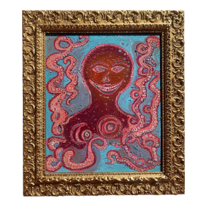 Abstract Painting on Canvas , "Funny Octopus on Vacation" by Serg Graff, Coa