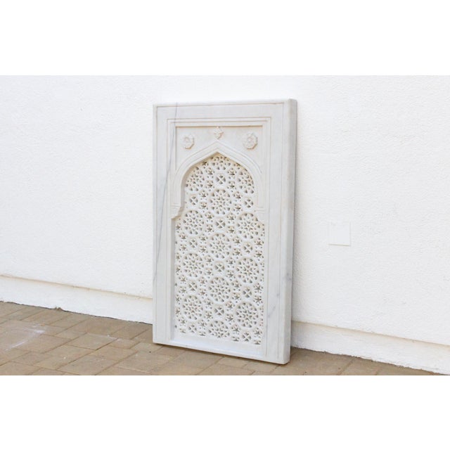 Taj Carved Indian Marble Window For Sale - Image 4 of 11
