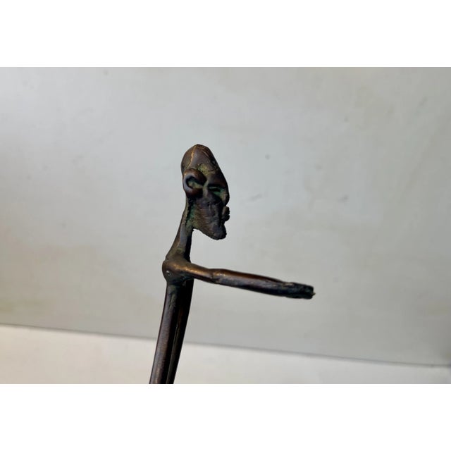 Tall African Bronze Sculpture, 1970s For Sale - Image 3 of 8