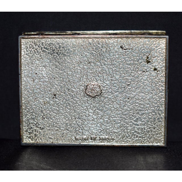 Vintage Silver Plate Trinket Jewelry Box Ornate Rose Floral Honeycomb Casket For Sale - Image 14 of 14