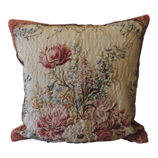 Antique Aubusson Tapestry Square Decorative Pillow For Sale