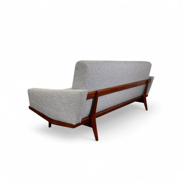 Dove Gray Vintage Mid Century Modern Hw Klein Teak Sofa for Bramin-Møbler For Sale - Image 8 of 11