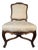Late 19th Century Louis XV Carved Walnut Side Chair, Cream Damask For Sale