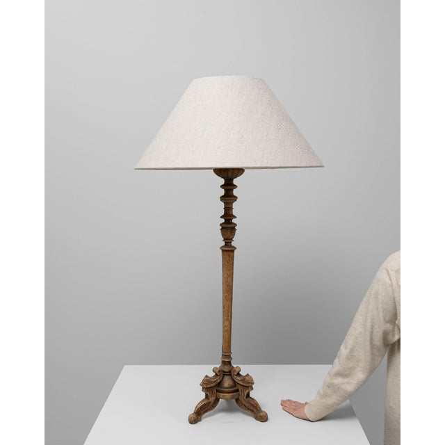 19th Century French Carved Oak Table Lamp For Sale - Image 4 of 18