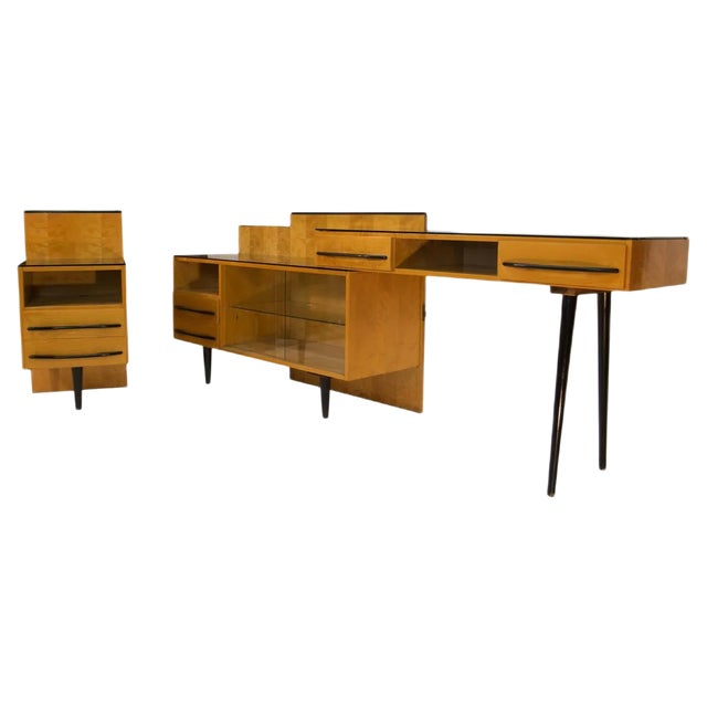 Modular Set of Nightstand and Chest of Drawers by M. Pozar, 1960s, Set of 3 For Sale
