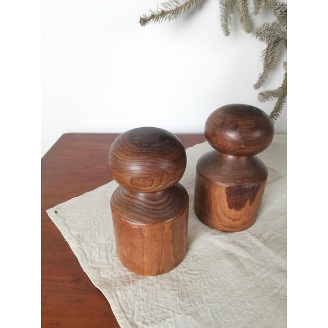 Vintage Alpine Bottles or Vases in Turned Ash Wood, 1960s, Set of 2 For Sale - Image 6 of 18