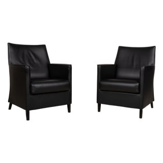 Chairs in Black Leather from Wittmann, Set of 2 For Sale