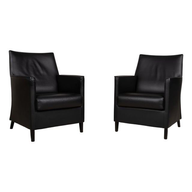Chairs in Black Leather from Wittmann, Set of 2 For Sale