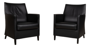 Chairs in Black Leather from Wittmann, Set of 2
