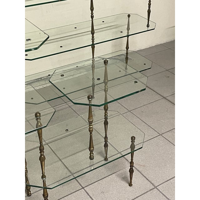 Modular Glass and Brass Etageres, Italy, 1950s, Set of 3 For Sale - Image 13 of 18