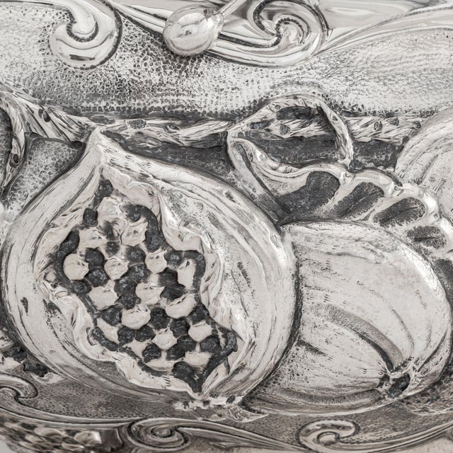 Silver Italian Sterling Repousse Footed Centerpiece For Sale - Image 8 of 10