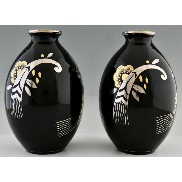 Art Deco Ceramic Vases, 1931, Set of 2 For Sale - Image 3 of 13