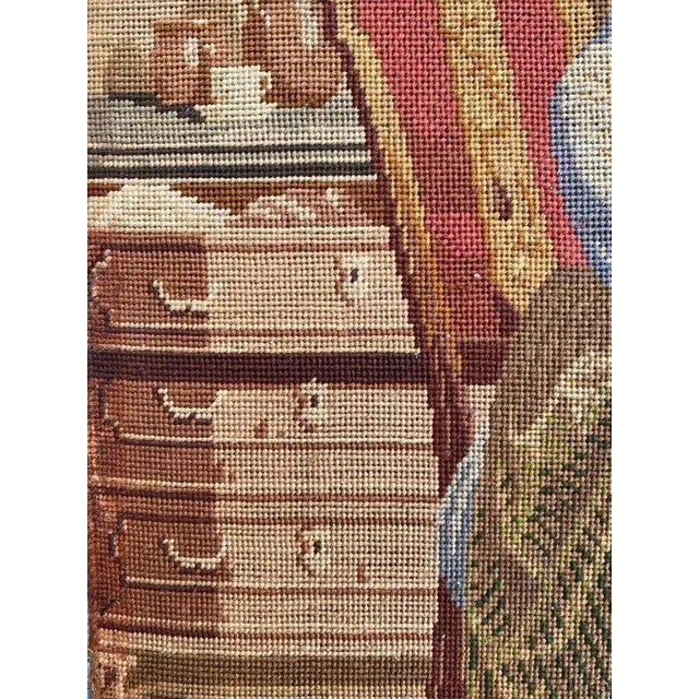 Antique French Fine Needlepoint Tapestry For Sale - Image 6 of 12