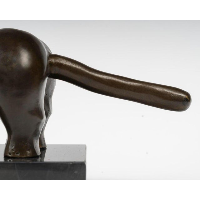 Sculpture of a Cat, Bronze on Marble Base, 20th Century. For Sale - Image 8 of 12