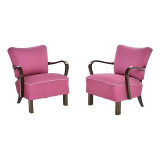Set of Art Deco Cocktail Chairs in Pink For Sale