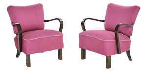 Set of Art Deco Cocktail Chairs in Pink