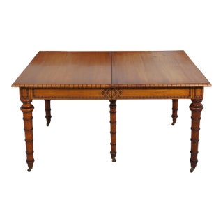 Antique Rj Horner Victorian Bamboo Form Dining Room Table For Sale