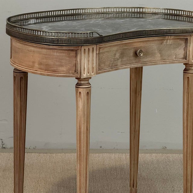 Pair of Louis XVI Neoclassical Stripped Mahogany Side Tables With Bronze Trim For Sale - Image 12 of 18