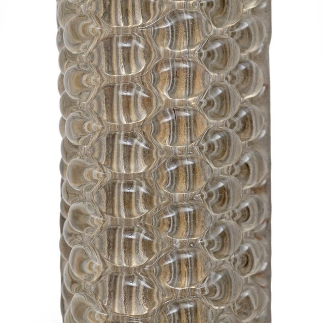 Beige Modern Italian Brass and Murano Glass Textured Sconces, 2000, Set of 2 For Sale - Image 8 of 11