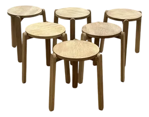 Oak Nomad Designer Stacking Stools from Skagerak, Set of 6