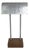 20th Century Minimalist Table Lamp with Aluminium Shade and Wooden Base, France For Sale