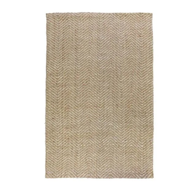 Contemporary Zig Zag Natural/Bleach Rug 8x10 For Sale - Image 3 of 3