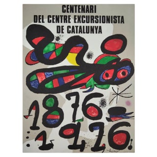 Joan Miro, Centenary of the Center Excursionista de Catalunya, 1976, Lithograph, Framed For Sale