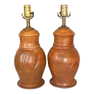 1970s Pair Studio Pottery Lamps