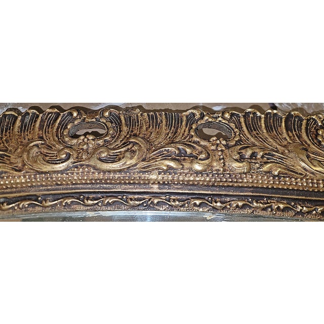 Late 19th Century Antique Gilt Oval Mirror For Sale - Image 5 of 6