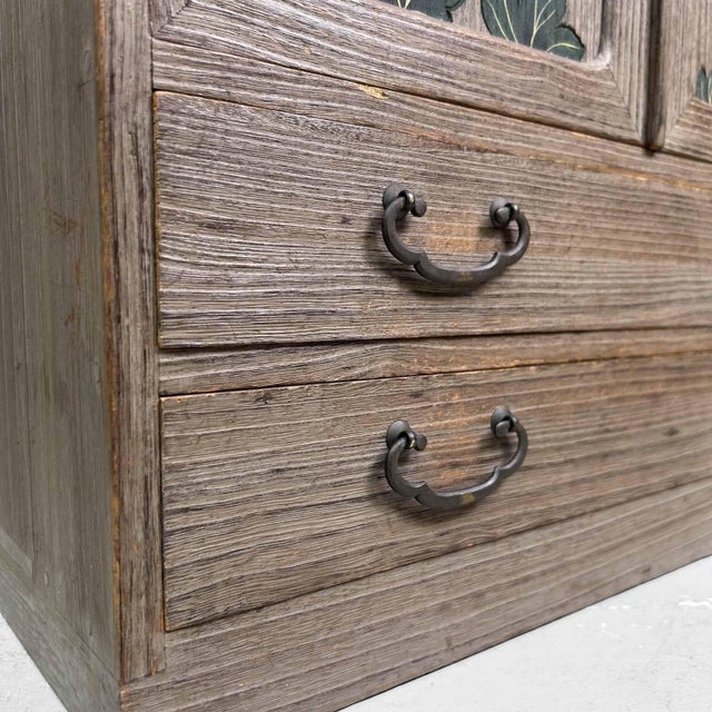 Vintage Tansu Storage Cabinet with Floral Decor, 1960s For Sale - Image 15 of 18