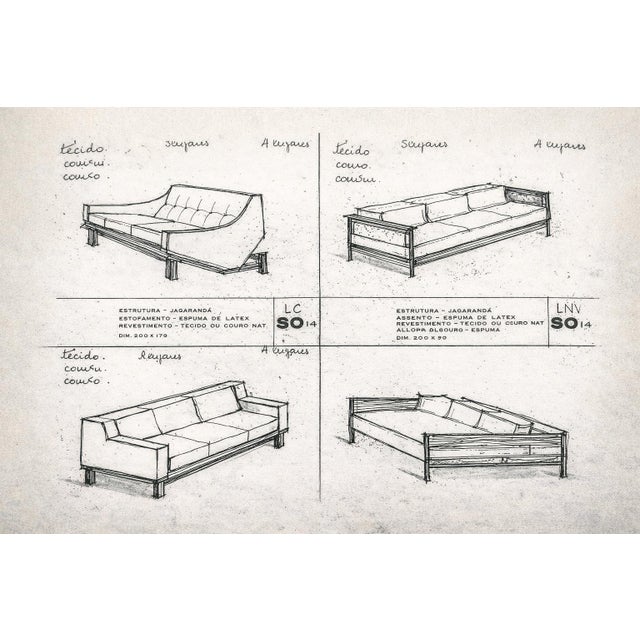 Sergio Rodrigues “Caola” Sofa in Brazilian Rosewood and Green Fabric, 1960s - Lot 125 For Sale - Image 13 of 13