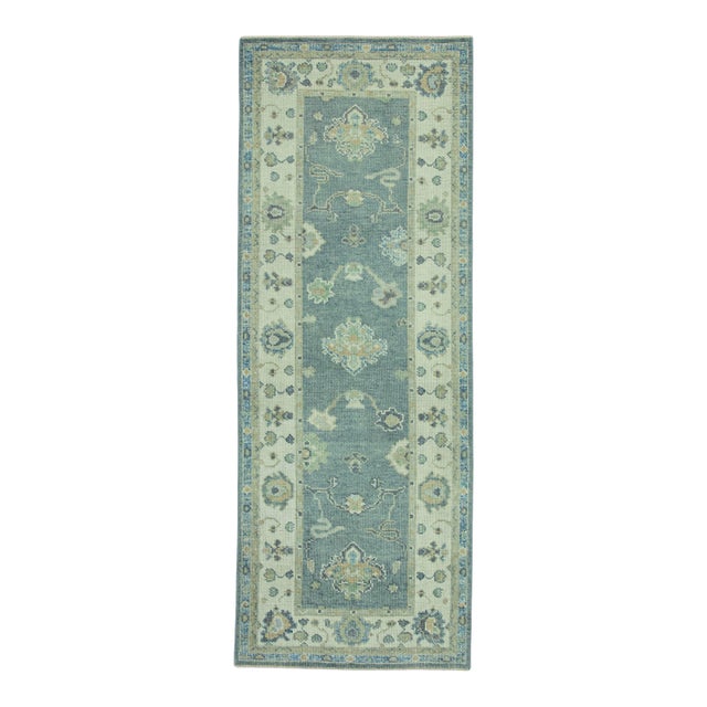 Turkish Oushak Rug 2'10" x 7'7" #19123 For Sale