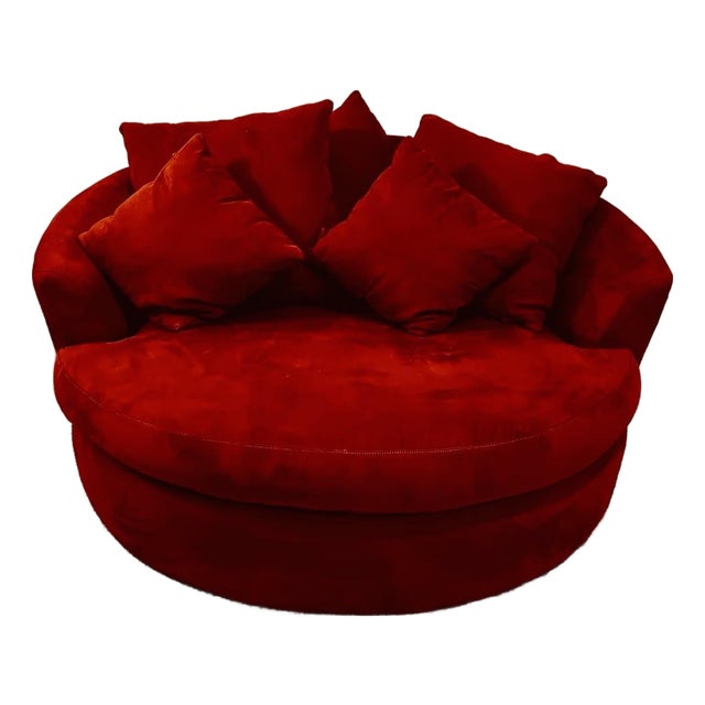 Modern Oversized Barrel Accent Chair For Sale