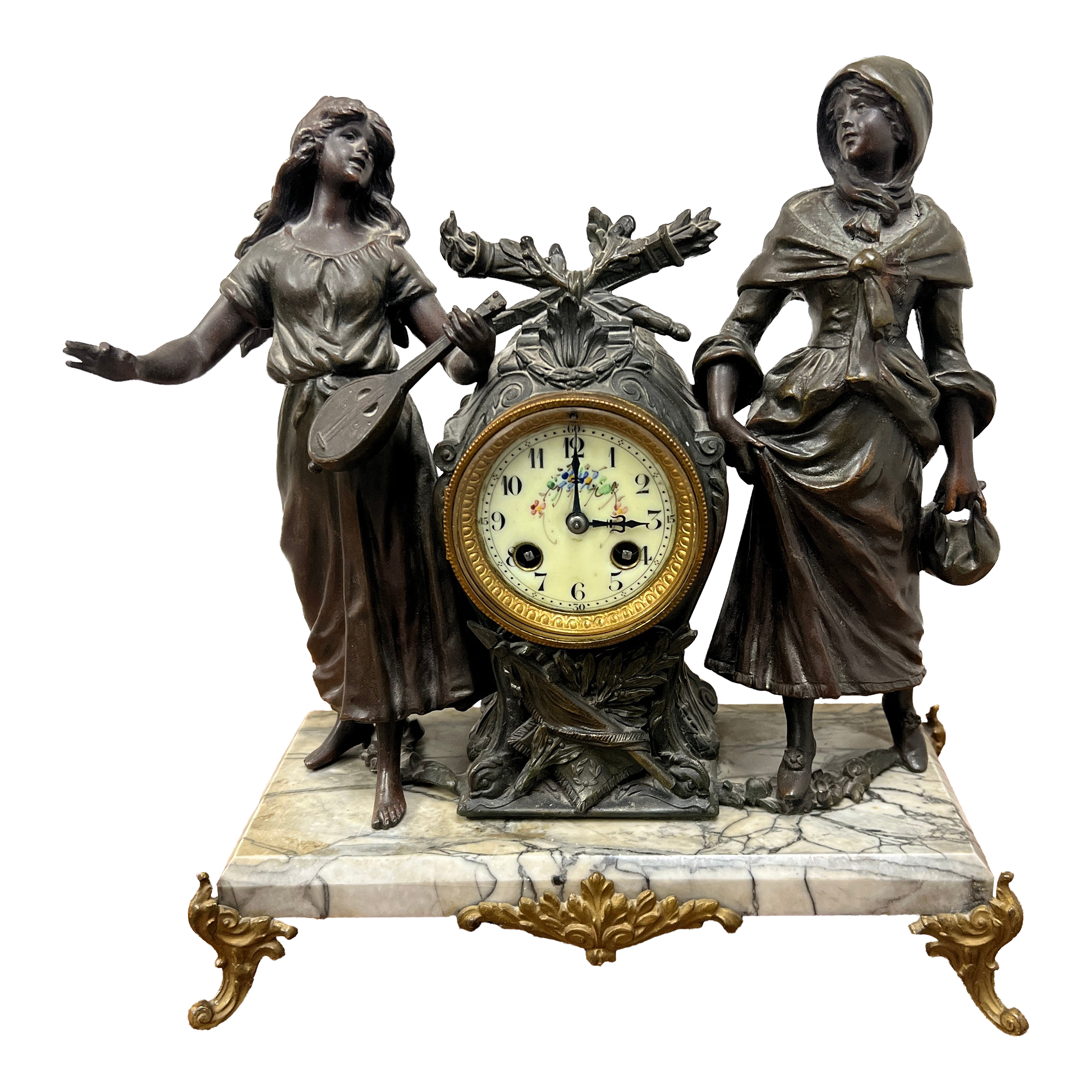 Antique French Figural Mantel Clock - image 0