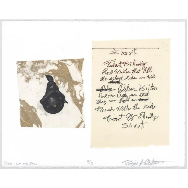 1990s collage with mixed media print and paint. Pencil signed, titled and numbered 6 of 13.